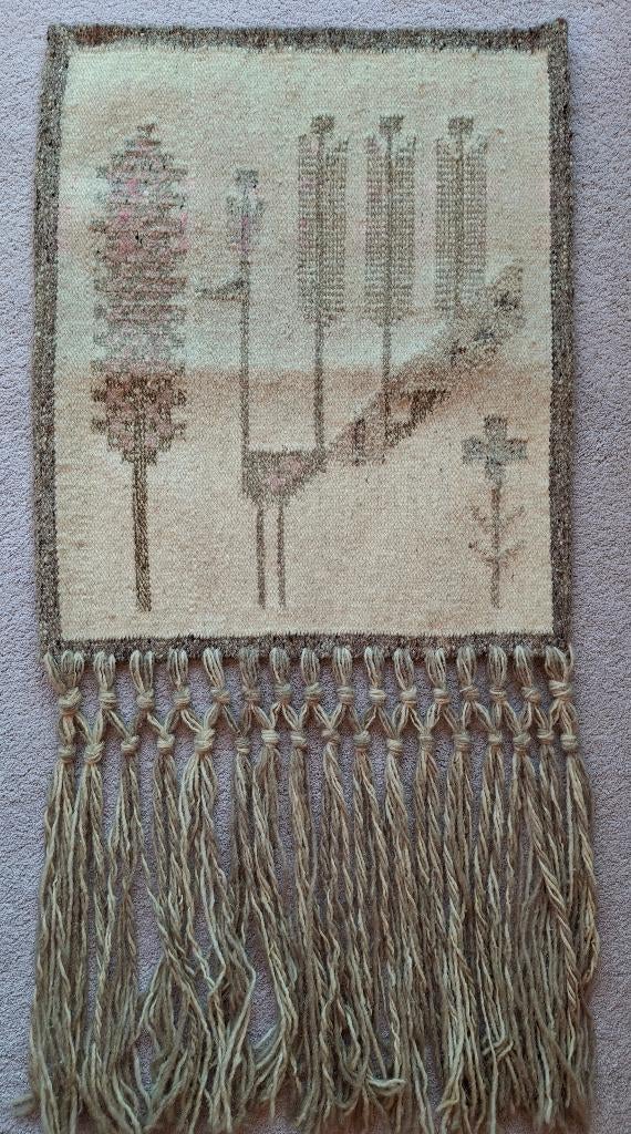 Vintage handgeweven wollen wandtapijt (jaren '70), Antiek en Kunst, Ophalen of Verzenden