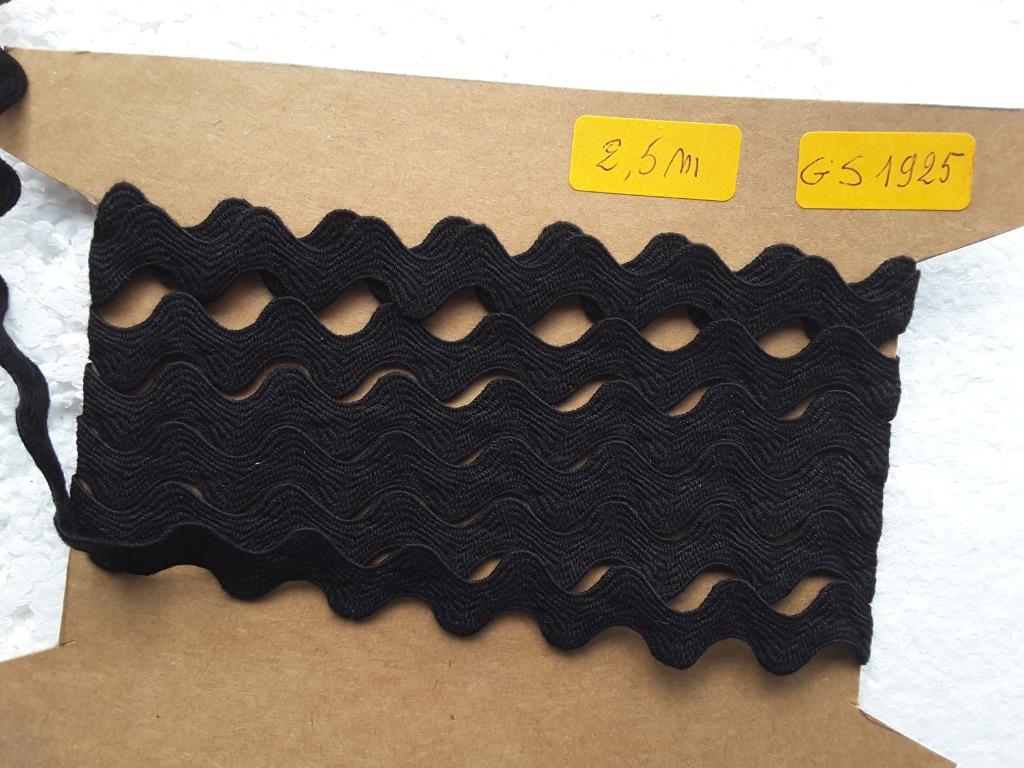 coupe de ruban serpentine zig zag 19 mm noir 2,5 m GS1925, Enlèvement ou Envoi, Neuf