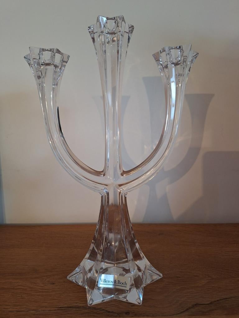 Villeroy & Boch Lucca 3-Arm 24 Lead Crystal Glass Candelabra, Ophalen