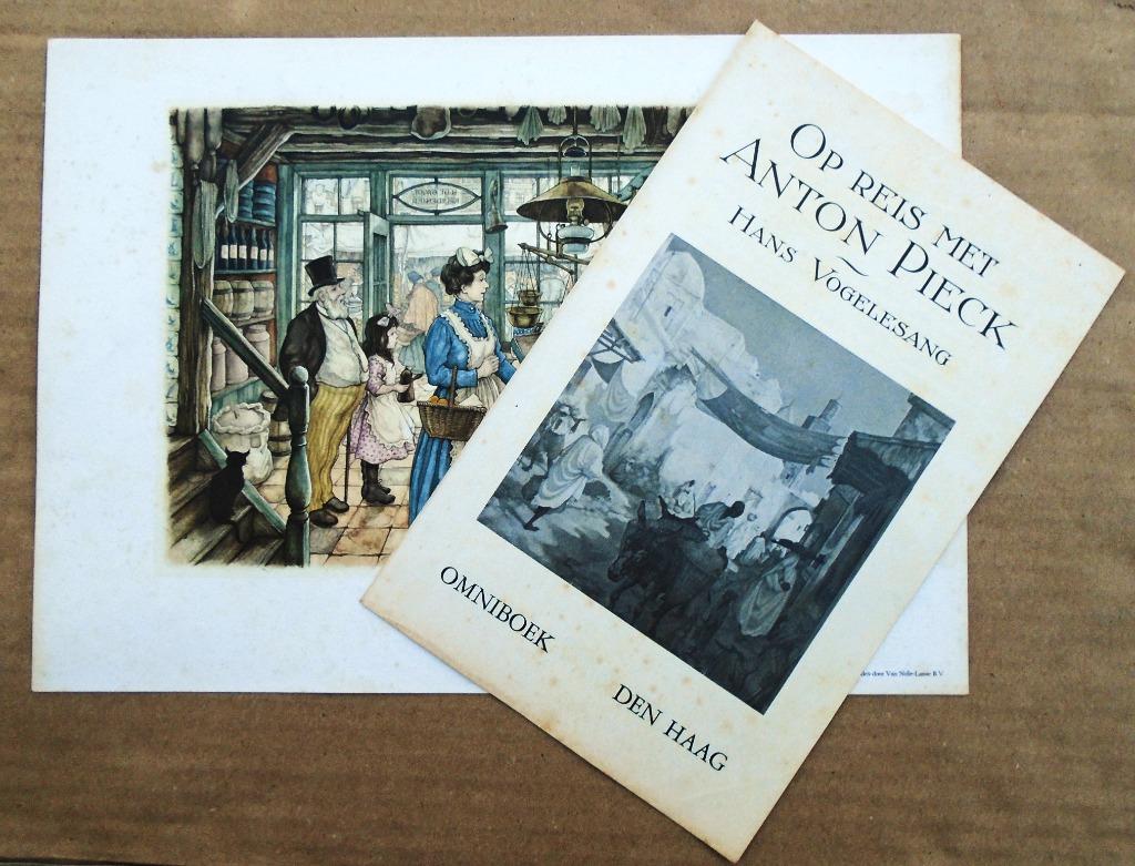 Anton Pieck - Prent (1982) + Folder (ca.1974)  - Originelen, Utilisé, Pays-Bas, Anton Pieck, Envoi