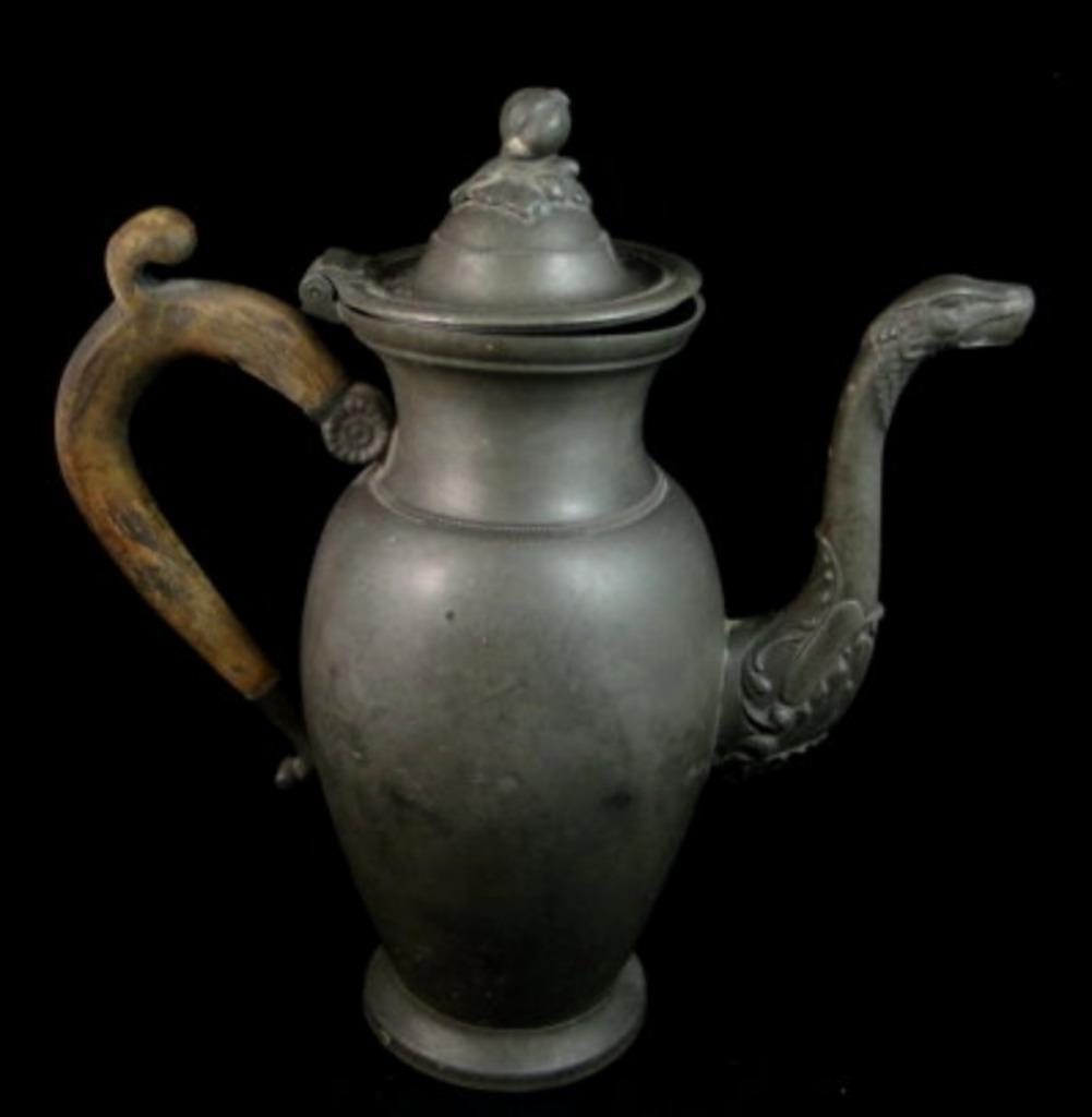 koffiekan in tin, Antiek en Kunst, Antiek | Tin, Ophalen of Verzenden