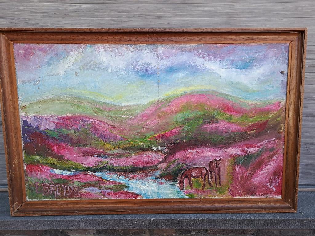 huile sur toile signe elisabeth breydel, Ophalen