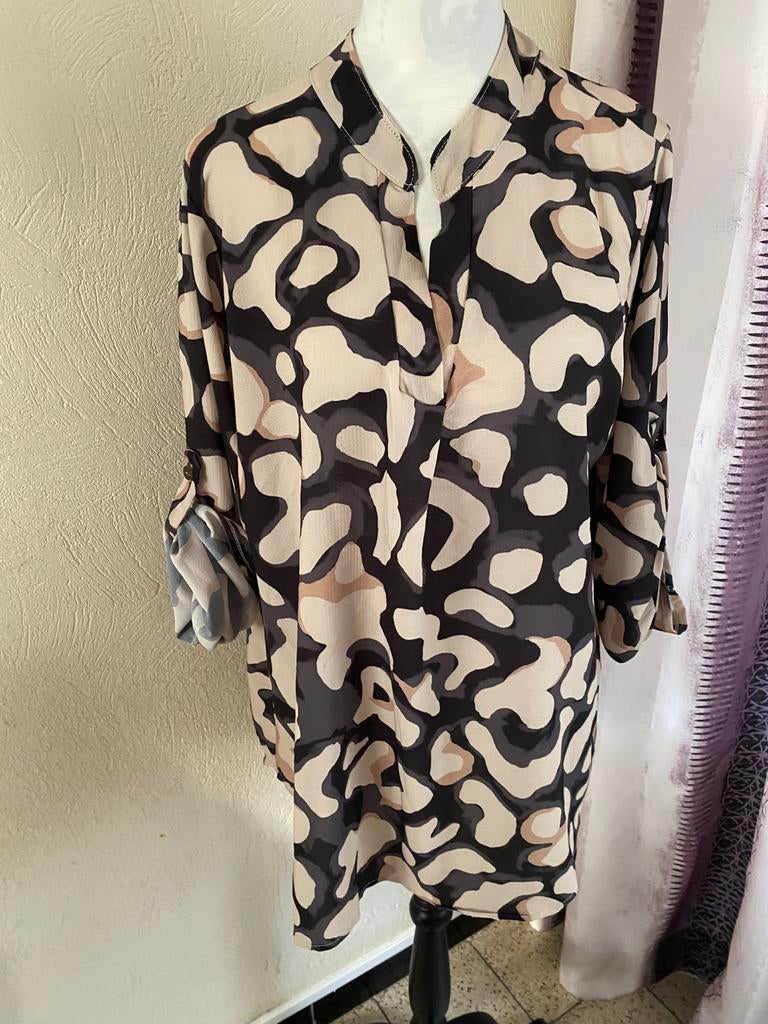 Soepele blouse met Tunesische kraagprint, maat L, Kleding | Dames, Grote Maten, Ophalen of Verzenden