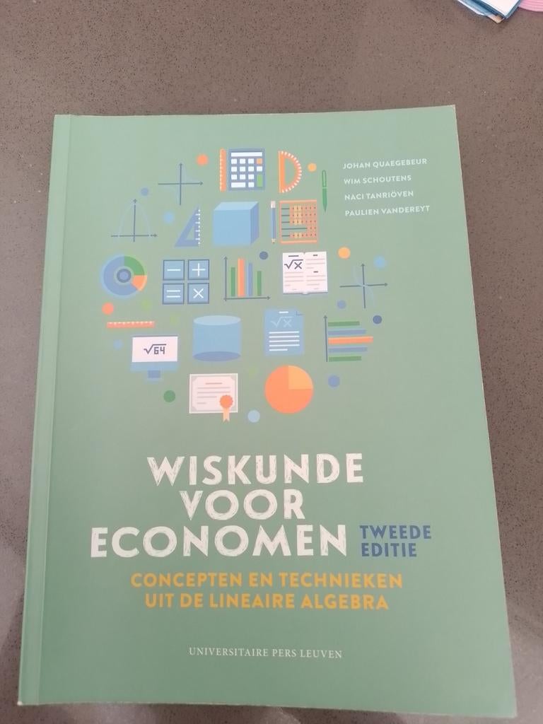 Wiskunde voor economen: concepten en technieken uit de linea, Boeken, Ophalen of Verzenden, Gelezen, Wim Schoutens; Paulien Vandereyt; Johan Quaegebeur; Naci Tanr...