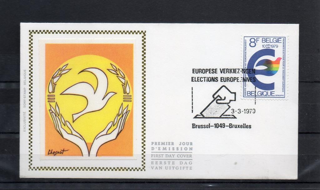 Année 1979 : FDC 1924 soie - Premières élections pour le par, Ophalen of Verzenden