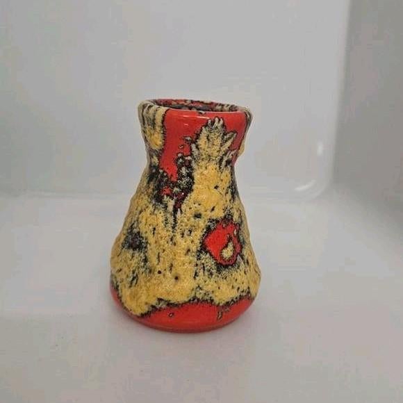 Vaasje oranje lava retro vintage, Antiek en Kunst, Ophalen of Verzenden