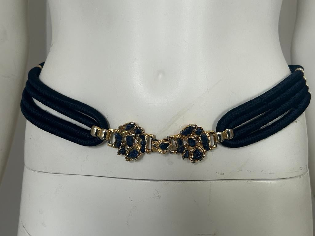 Franklab Paris vintage lapis lazuli riem uit de jaren 80, Kleding | Dames, Ophalen of Verzenden, Zo goed als nieuw, Heupriem