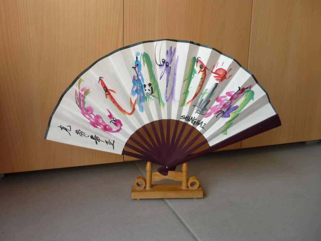 Houten opvouwbare handwaaier Chinese waaier Claudia, Ophalen of Verzenden