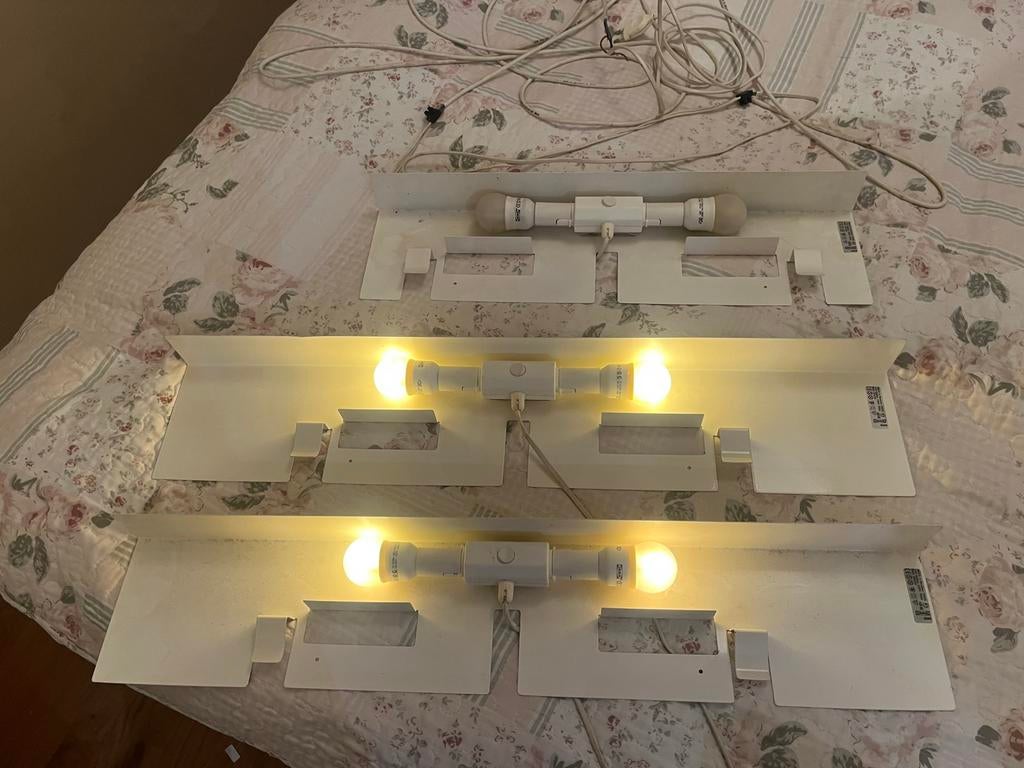 Set van 3 IKEA Billy boekenkastlampen, Ophalen, Gebruikt, Metaal
