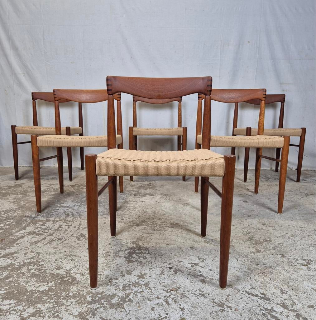 H.W. Klein, chaises danoises vintage Bramin, nouveau cordon, Enlèvement