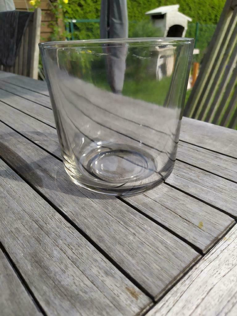 Vase en verre transparent - H 13 cm - D 13 cm, Enlèvement ou Envoi, Verre