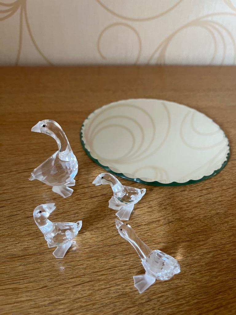 Swarovski ganzen familie - compleet met spiegel, Verzamelen, Ophalen of Verzenden