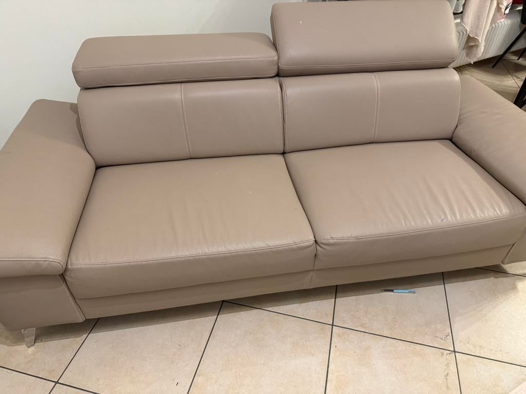 Canapé 2+2 en semi‑cuir – Bon état, Enlèvement, Comme neuf, Cuir
