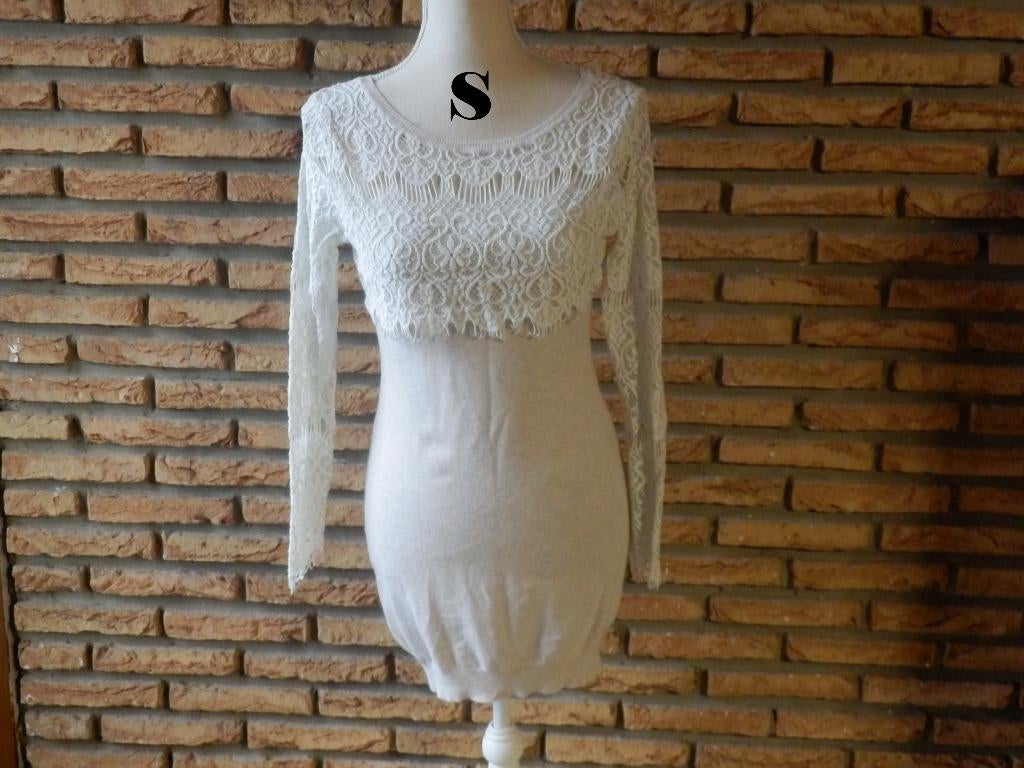 (135)- robe femme t.S creme  - enzoria -, Kleding | Dames, Jurken, Zo goed als nieuw, Maat 36 (S), Beige, Knielengte, Ophalen of Verzenden