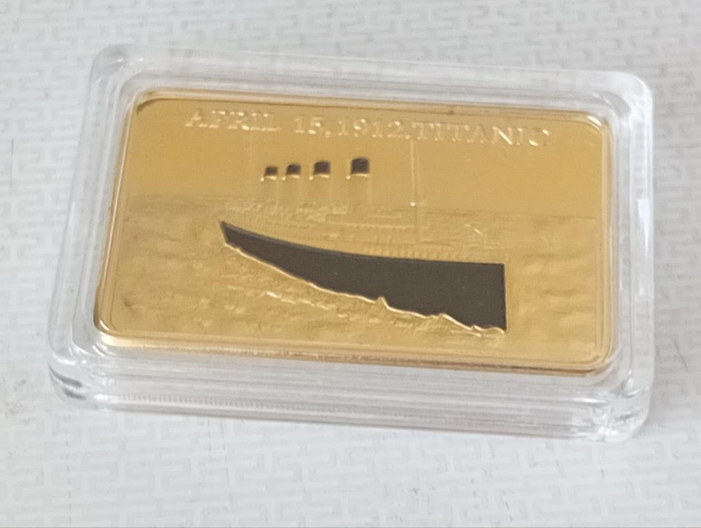 Titanic herdenkingsmunt bar., Postzegels en Munten, Ophalen of Verzenden