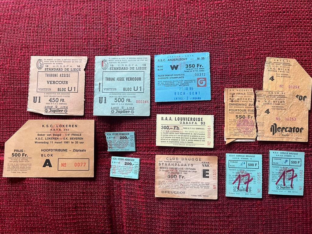 Oude voetbal tickets (zie omschrijving), Ophalen of Verzenden, Zo goed als nieuw