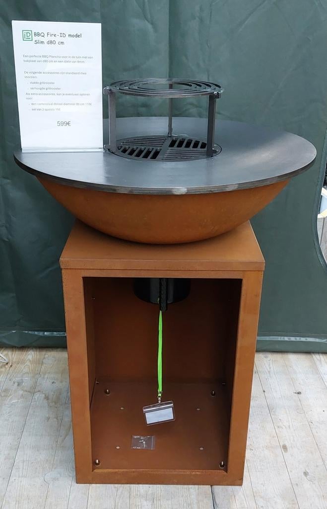 PROMO -30% BBQ, PLANCHA, BRASERO in Cortenstaal D80cm, Tuin en Terras, Houtskoolbarbecues, Nieuw, Ophalen