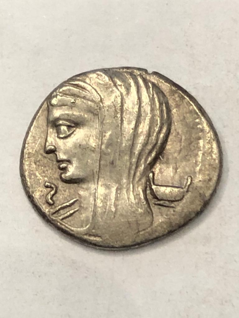 Munt zilver Roman republic denarius Cassius Longinus 63 bc, Ophalen of Verzenden, Overige landen, Losse munt, Zilver