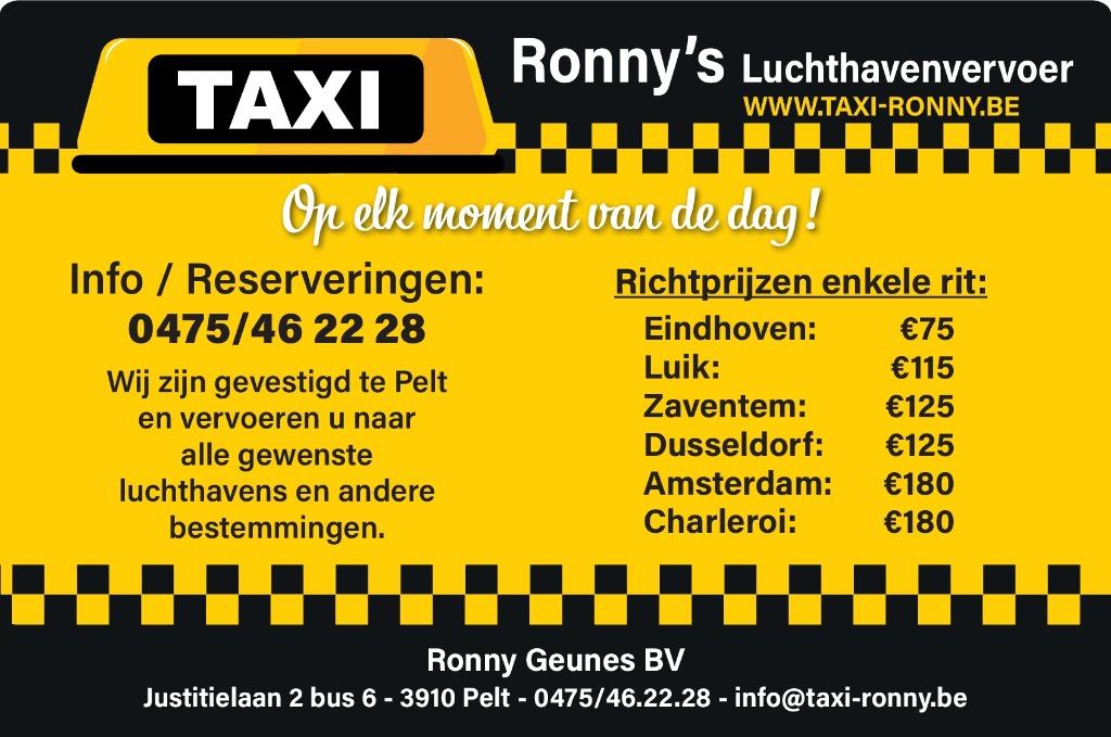 Ronny's Luchthaven taxi, Diensten en Vakmensen