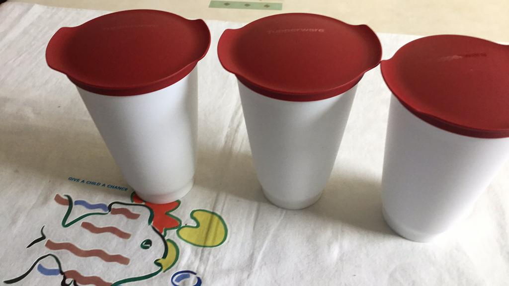 Alegro bekers met deksel tupperware, Ophalen of Verzenden