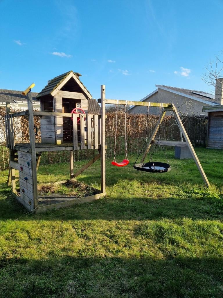 Houten schommel Wicky met speelhuisje, Enlèvement, Balançoire