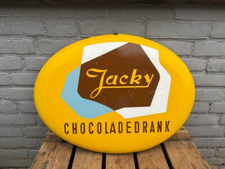 Vintage Jacky Chocoladedrank Reclamebord, Verzamelen