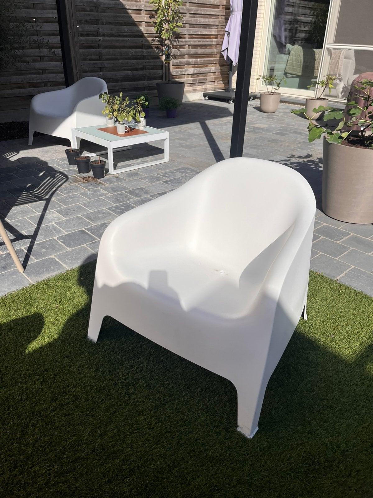 4 witte ikea tuinzeteltje, Tuin en Terras, Ophalen, Zo goed als nieuw