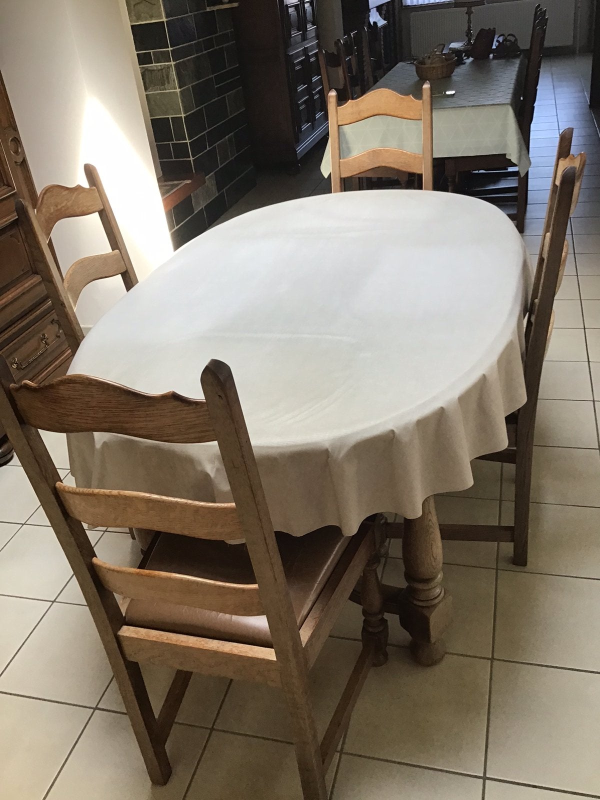Tafel en stoelen, Ophalen, Gebruikt, Vijf personen of meer, Ovaal