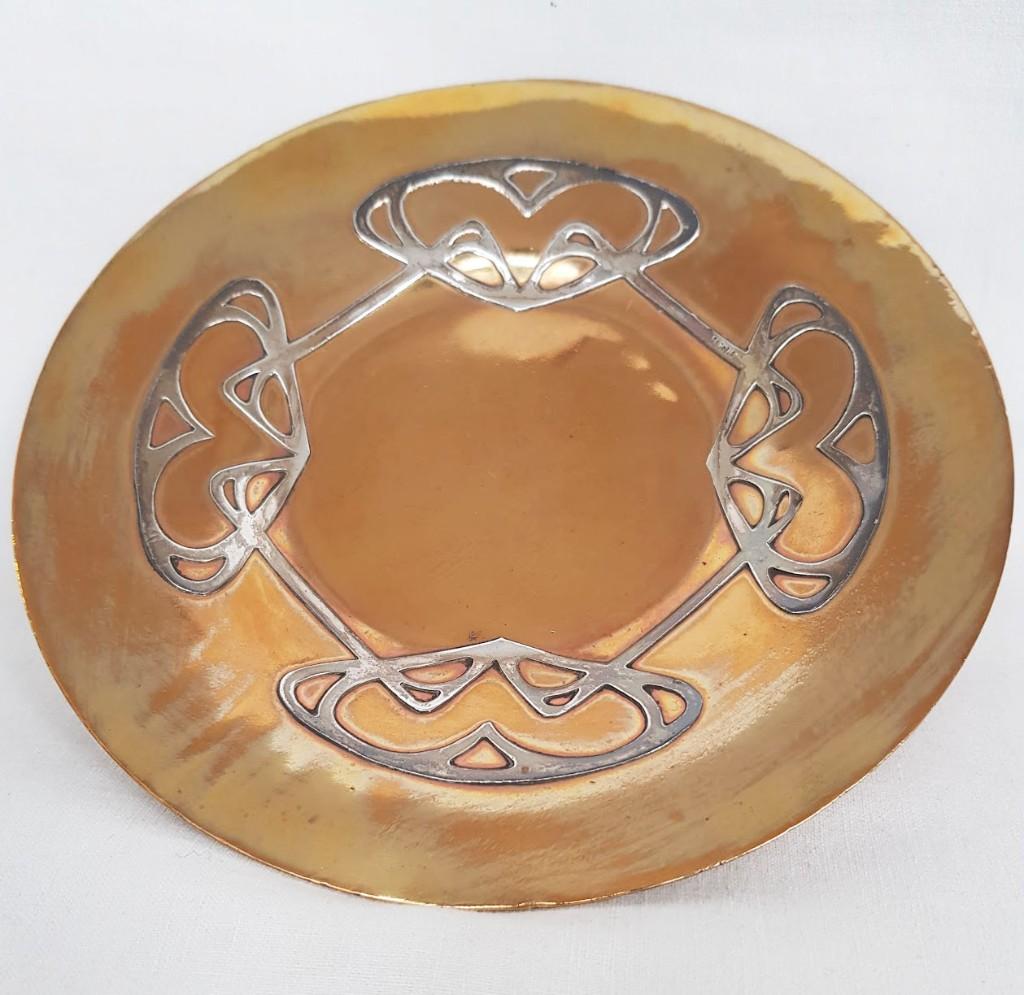 Onderbord Art Nouveau , zilver -brons., Antiek en Kunst, Ophalen of Verzenden