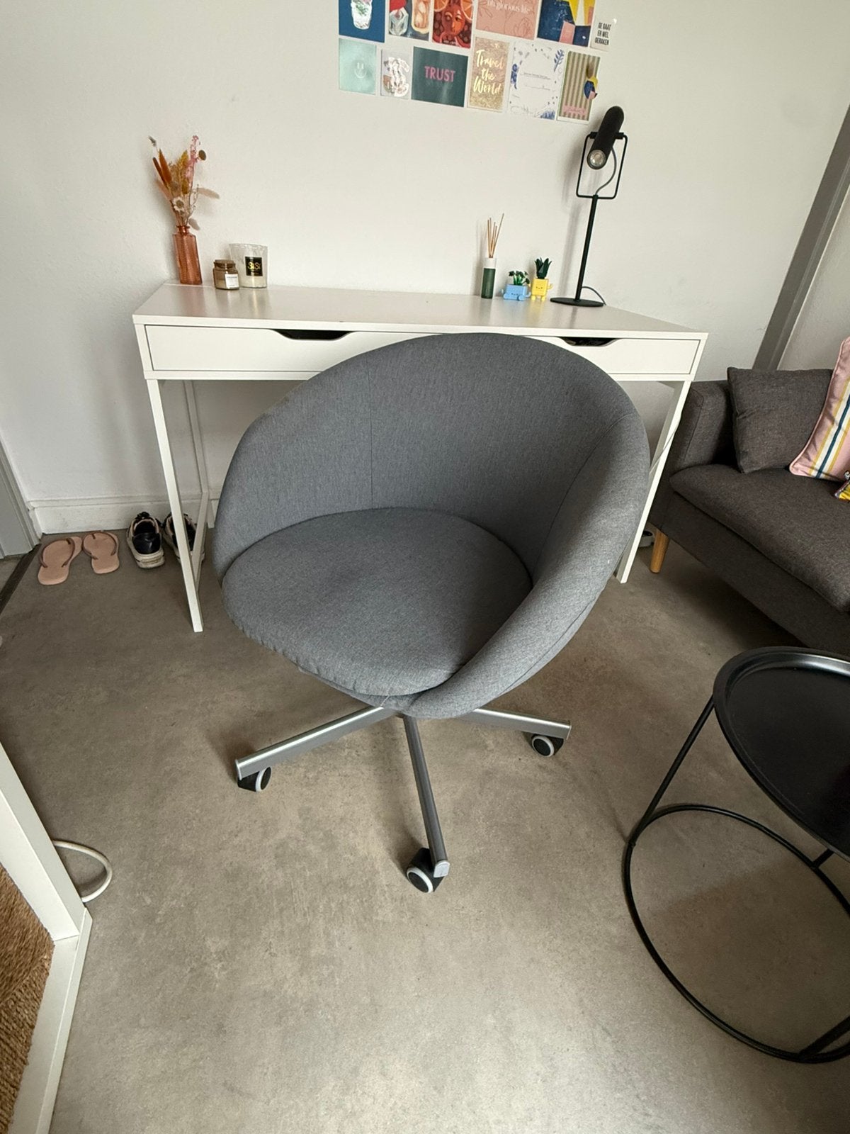 Bureaustoel IKEA, Huis en Inrichting, Ophalen, Zo goed als nieuw, Grijs, Bureaustoel