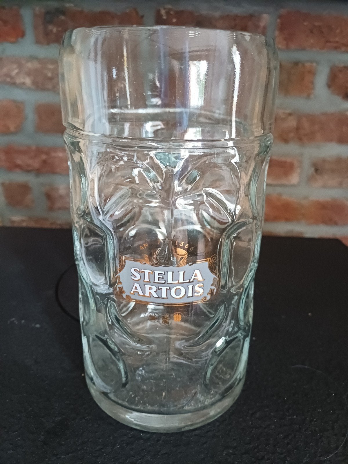 oude stella artois bierpot met oor en oud label, Enlèvement