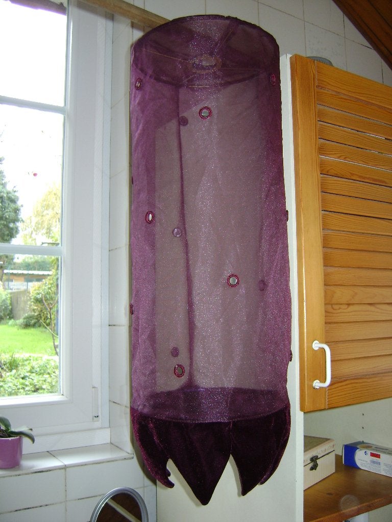 Hanglampenkap, pruimkleurige transparante voile stof, Ophalen of Verzenden