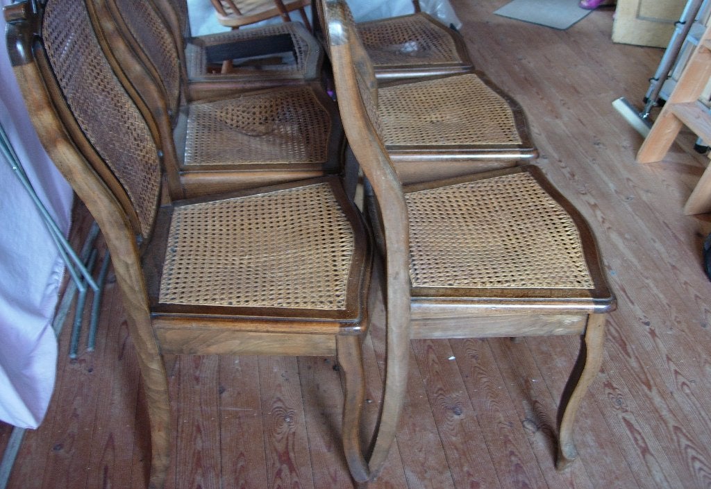 6 Chaises en Hêtre très solides 3 Fonds Abîmés, Enlèvement