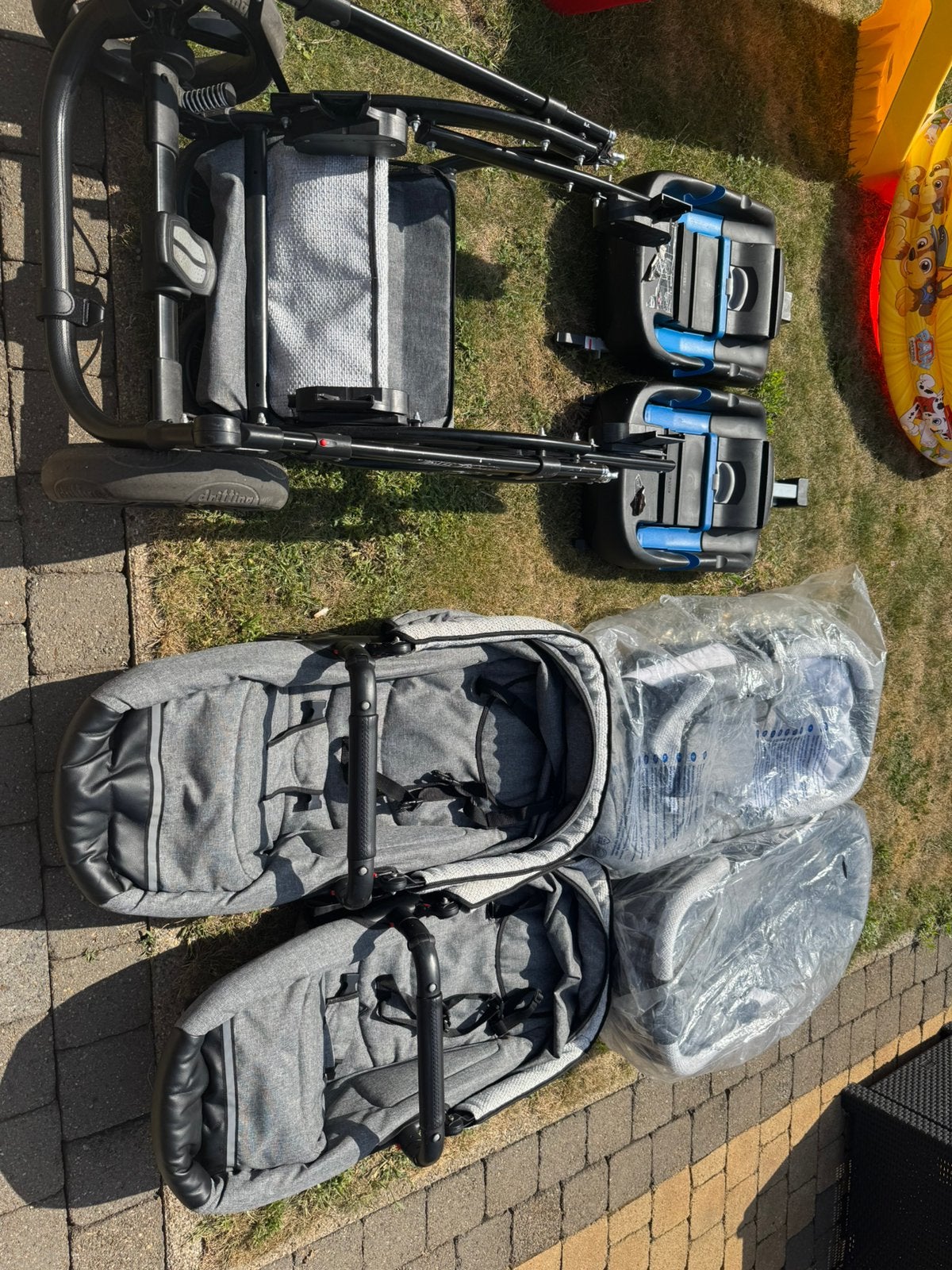 Tweeling buggy volledige, Kinderen en Baby's, Ophalen, Gebruikt, Zonnekap