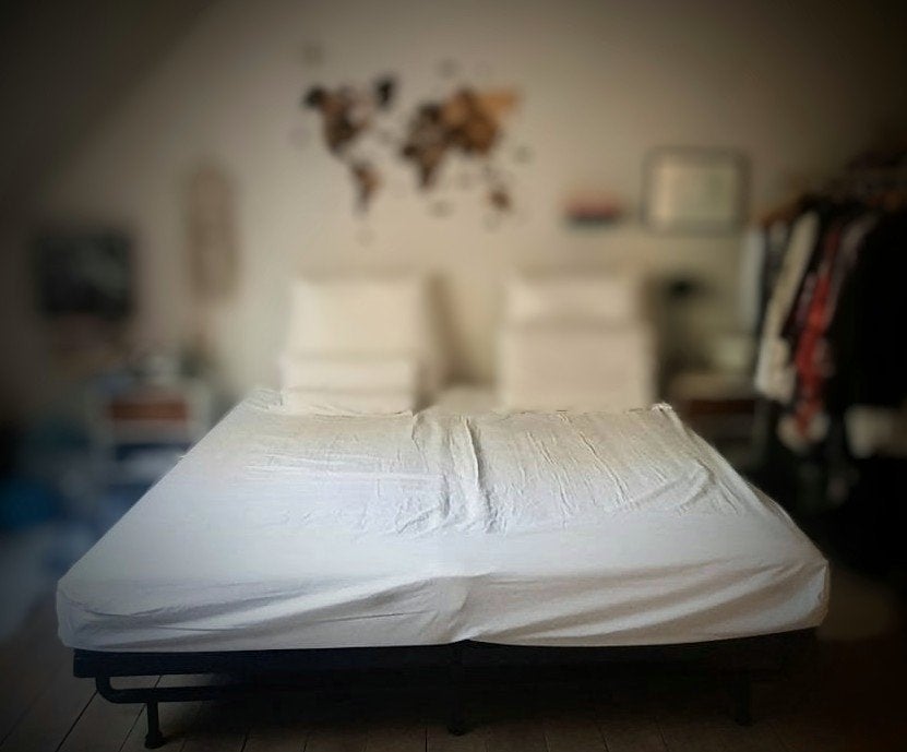 AUPING Elektrisch Verstelbaar Bed 180 x 200, Ophalen, Gebruikt, Wit, Tweepersoons