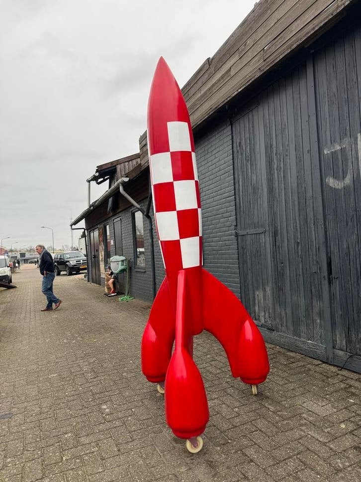 Vintage Mega Raket Beeld kuifje XXXL