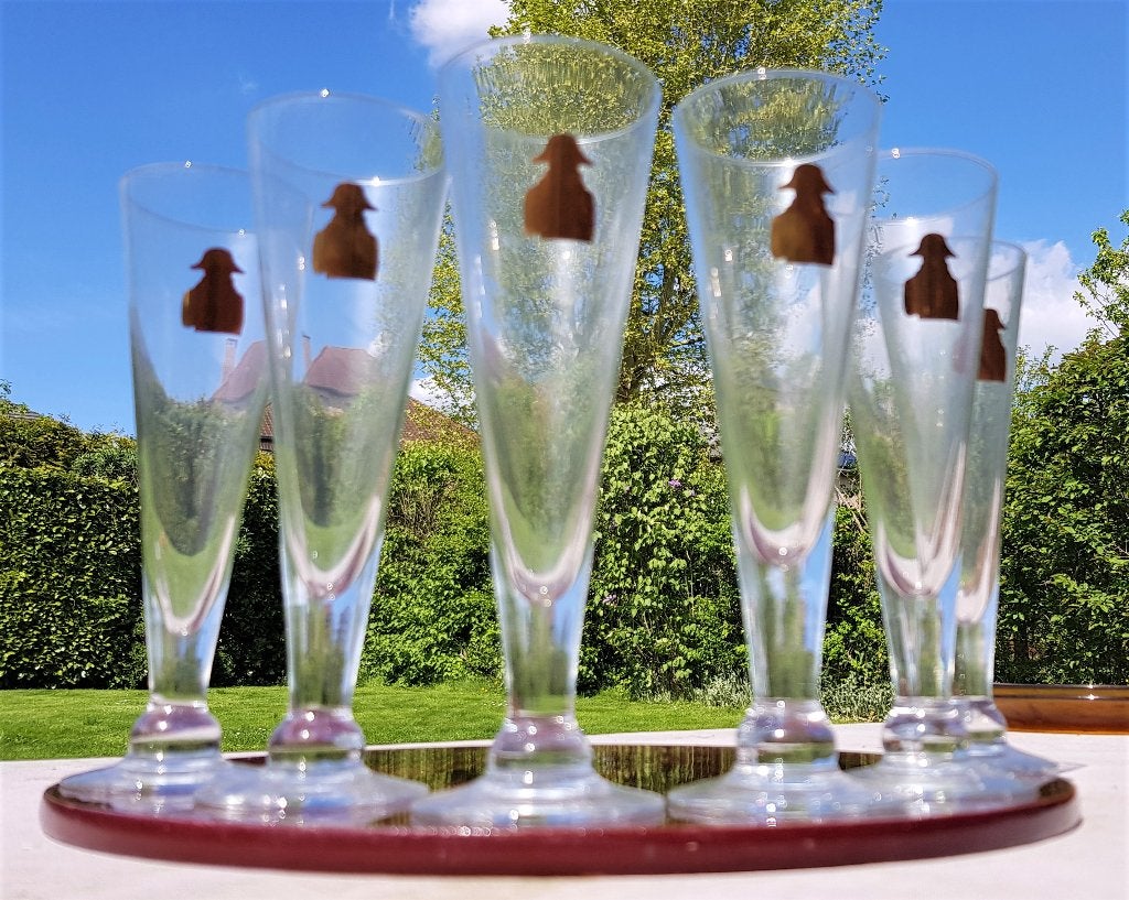 Lot de 6 flûtes à champagne avec décor Napoléon, Enlèvement ou Envoi