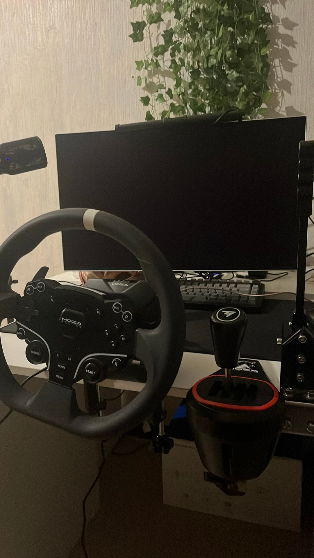 Moza r3+Thrustmaster TH8S H Shifter+Hand brake+Clucth Pedaal, Enlèvement, Comme neuf