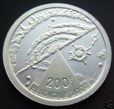 België: 200 frank 2000 FR in zilver - FDC = morin 935, Zilver, Ophalen of Verzenden, Losse munt, Zilver