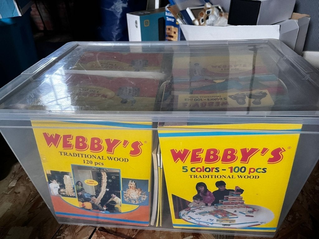 Webby s houten blokken speelgoed, Kinderen en Baby's, Speelgoed | Houten speelgoed, Ophalen, Zo goed als nieuw, Overige typen