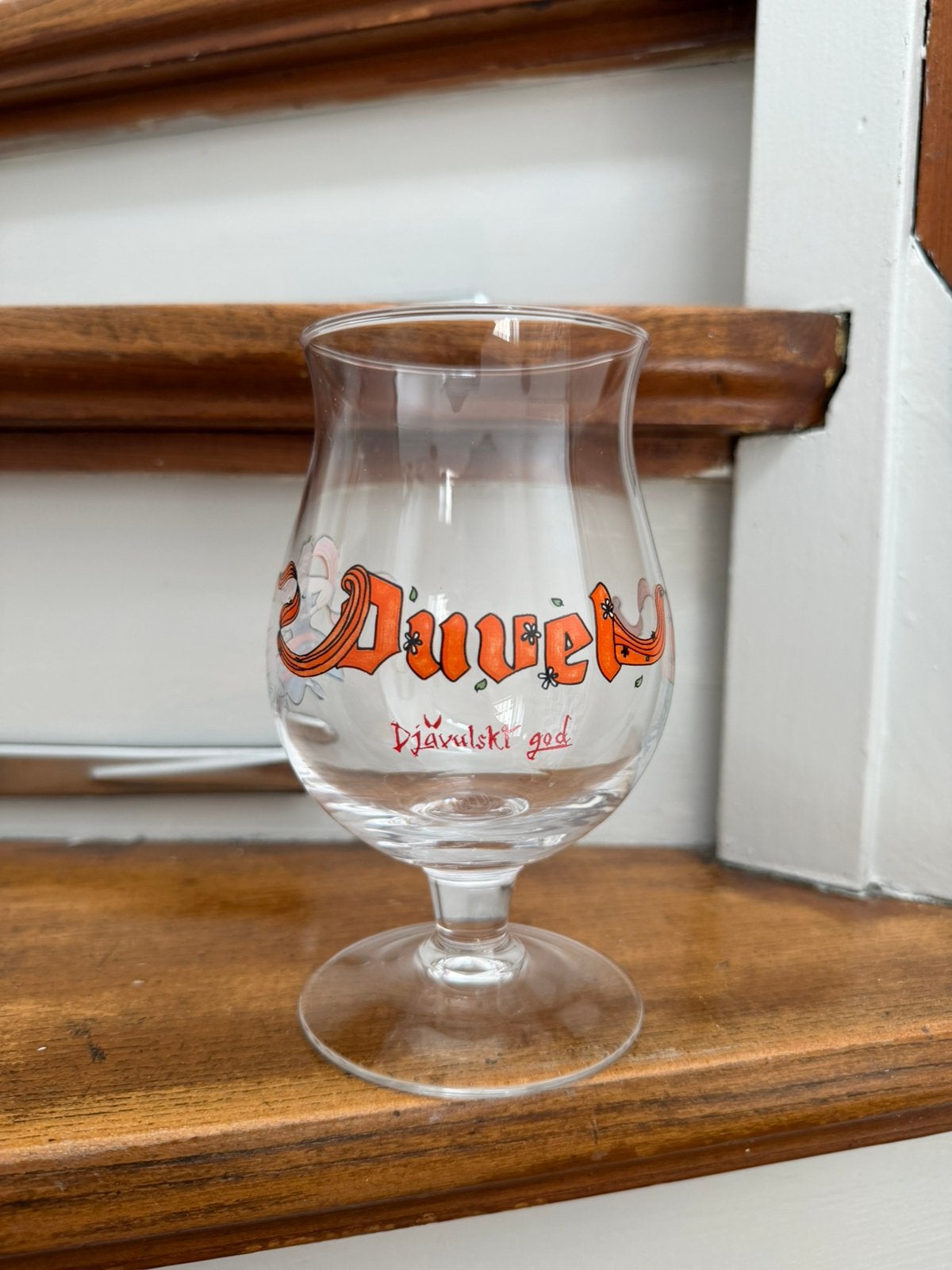 Verre à bière Duvel Djävulskt God, Collections, Enlèvement ou Envoi, Comme neuf, Verre ou Verres, Duvel