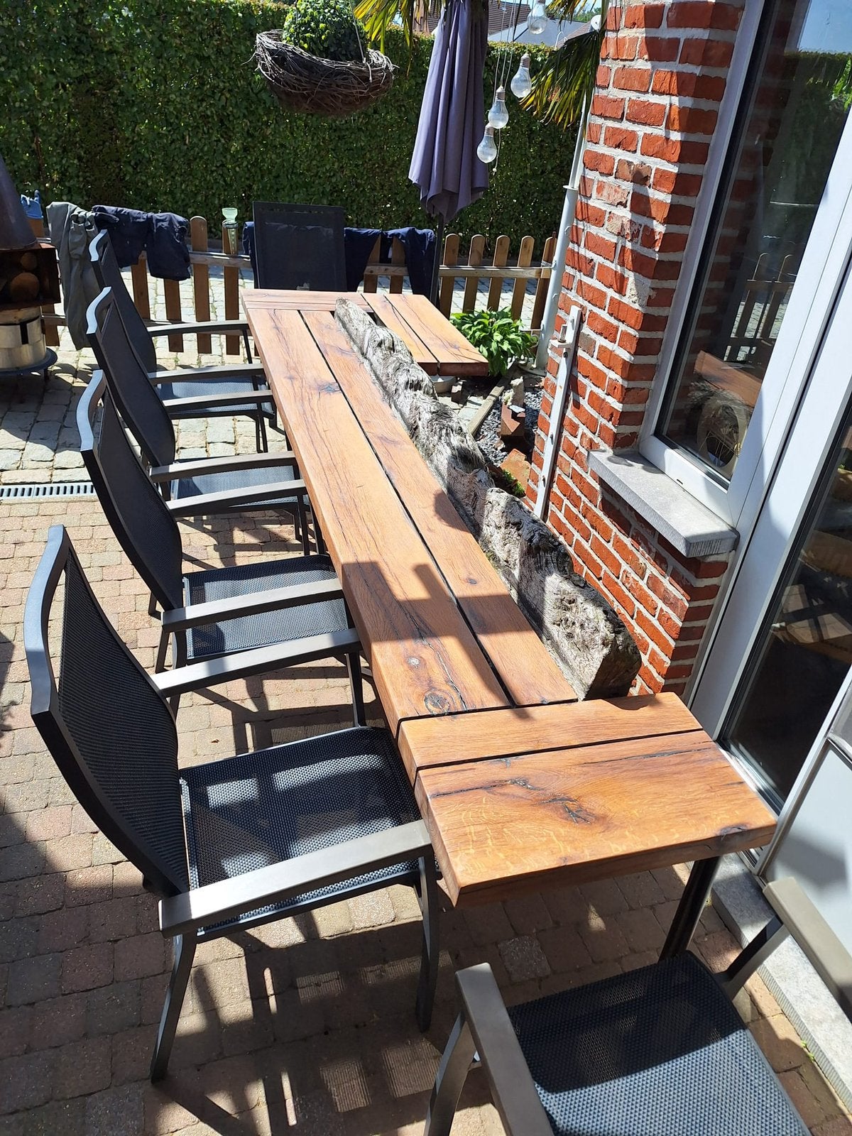 Unieke boomstamtafel, Ophalen, Gebruikt, Eettafel, Meer dan 8 zitplaatsen