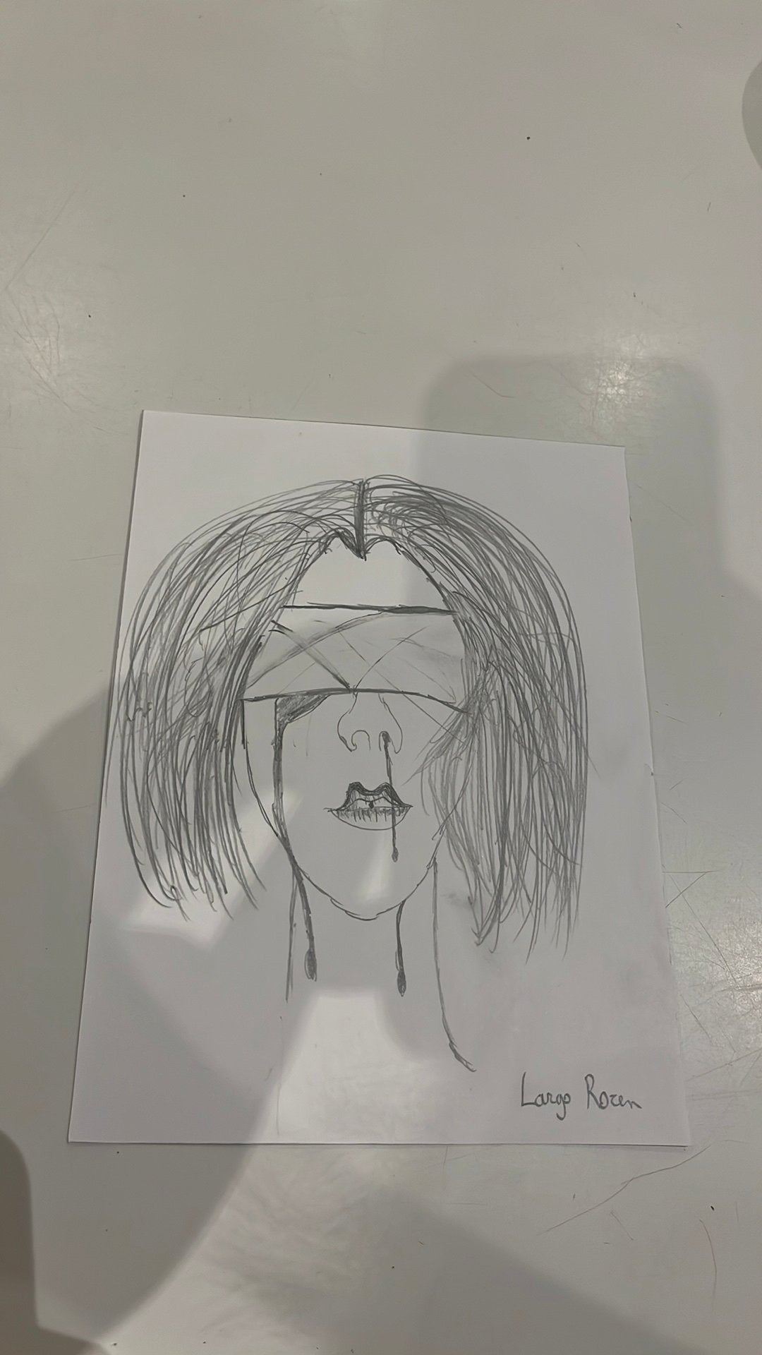 Tekening: gebroken vrouw, Antiek en Kunst, Kunst | Tekeningen en Fotografie, Ophalen, Tekening, Potloodtekening, Origineel
