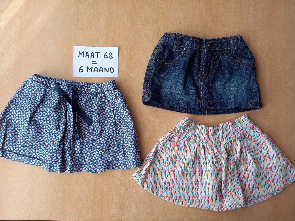 Nieuwstaat set rokjes maat 68 meisje, Kinderen en Baby's, Meisje, Jurkje of Rokje, JBC, Ophalen of Verzenden