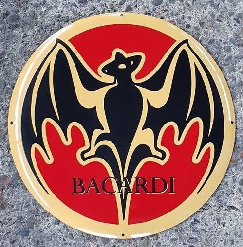 Bacardi emaillen reclame bord mancave bar kroeg decoratie, Verzamelen, Ophalen of Verzenden, Zo goed als nieuw, Reclamebord