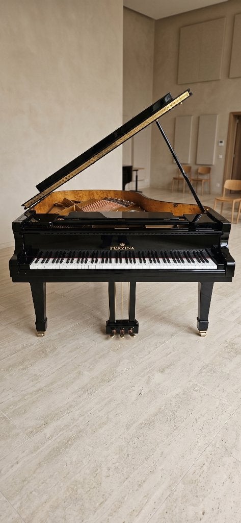 Prachtige Gebr. Perzina GP-175 Vleugelpiano, Verzenden, Zwart, Zo goed als nieuw, Hoogglans