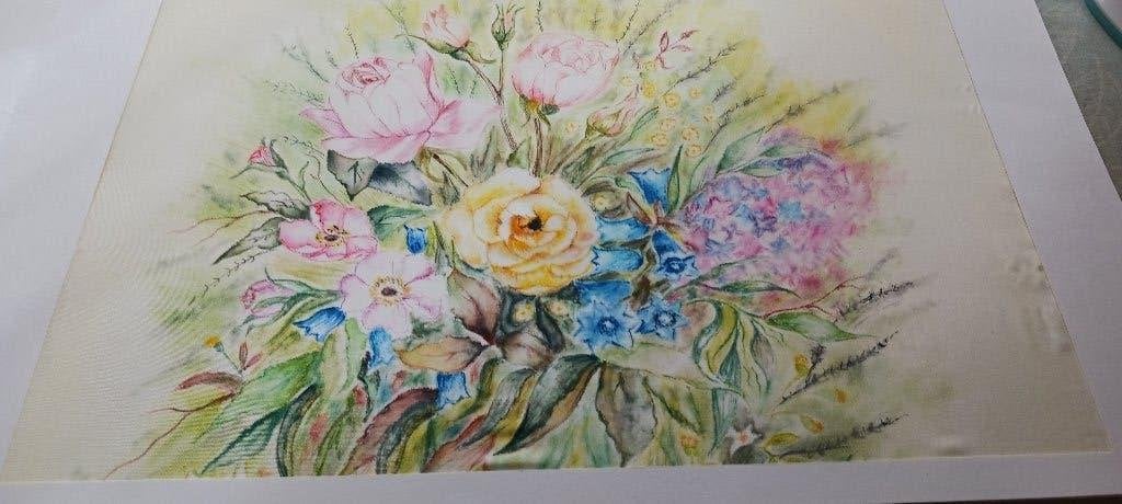 beschilderde zijde, Ophalen of Verzenden, Nieuw, Schilderij, Oorspronkelijke maker