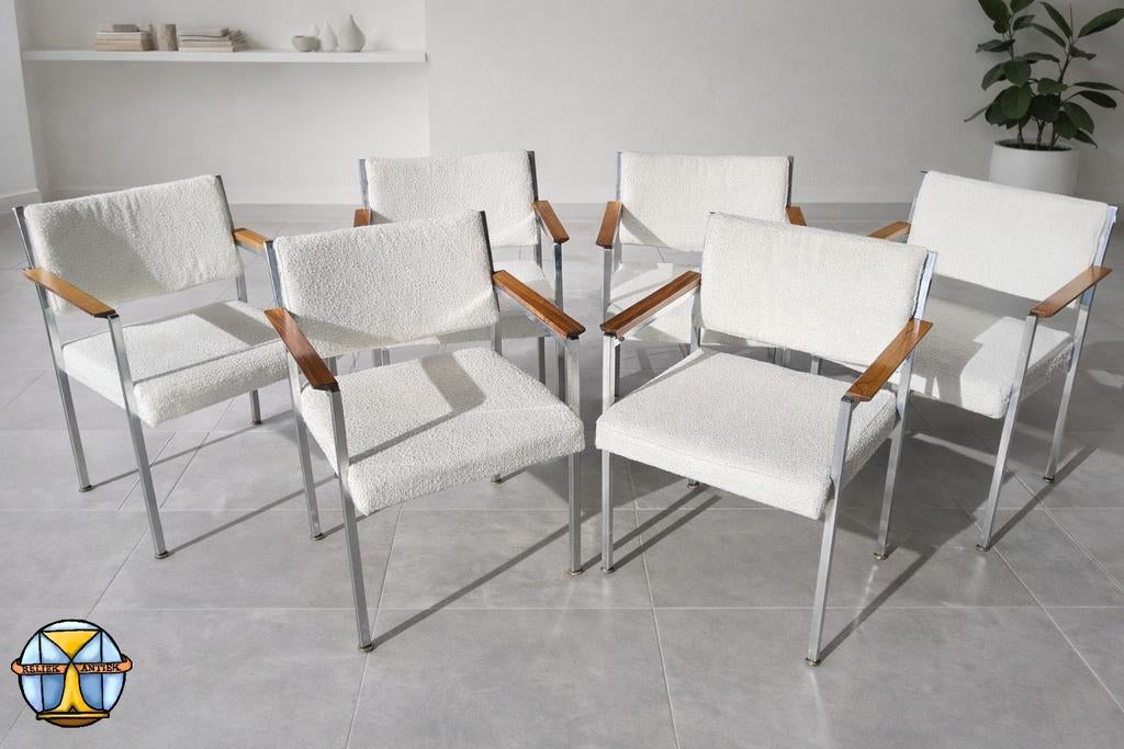 Set 6x vintage armleuning stoelen Polak AP Originals 1960s, Antiek en Kunst, Ophalen of Verzenden