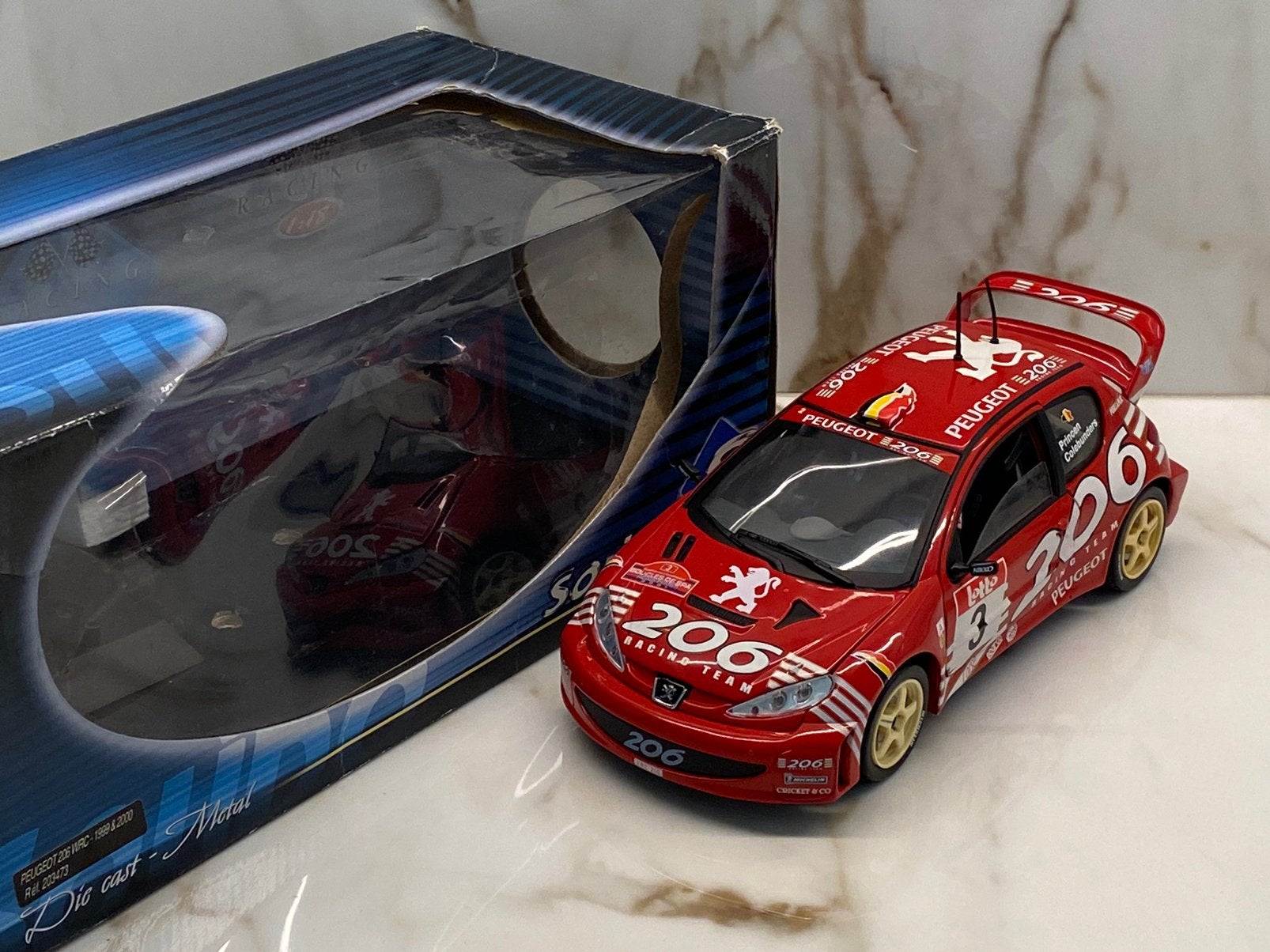 Solido Peugeot 206 WRC - 1:18, Ophalen of Verzenden, Zo goed als nieuw, Auto, Solido