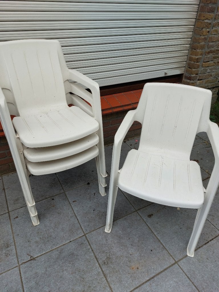 Terrasstoelen, Tuin en Terras, Ophalen, Gebruikt, Kunststof, Stapelbaar
